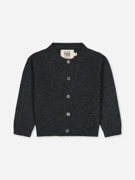 BABY CARDIGAN ANTHRACITE <br> - TO PERSONALIZE -