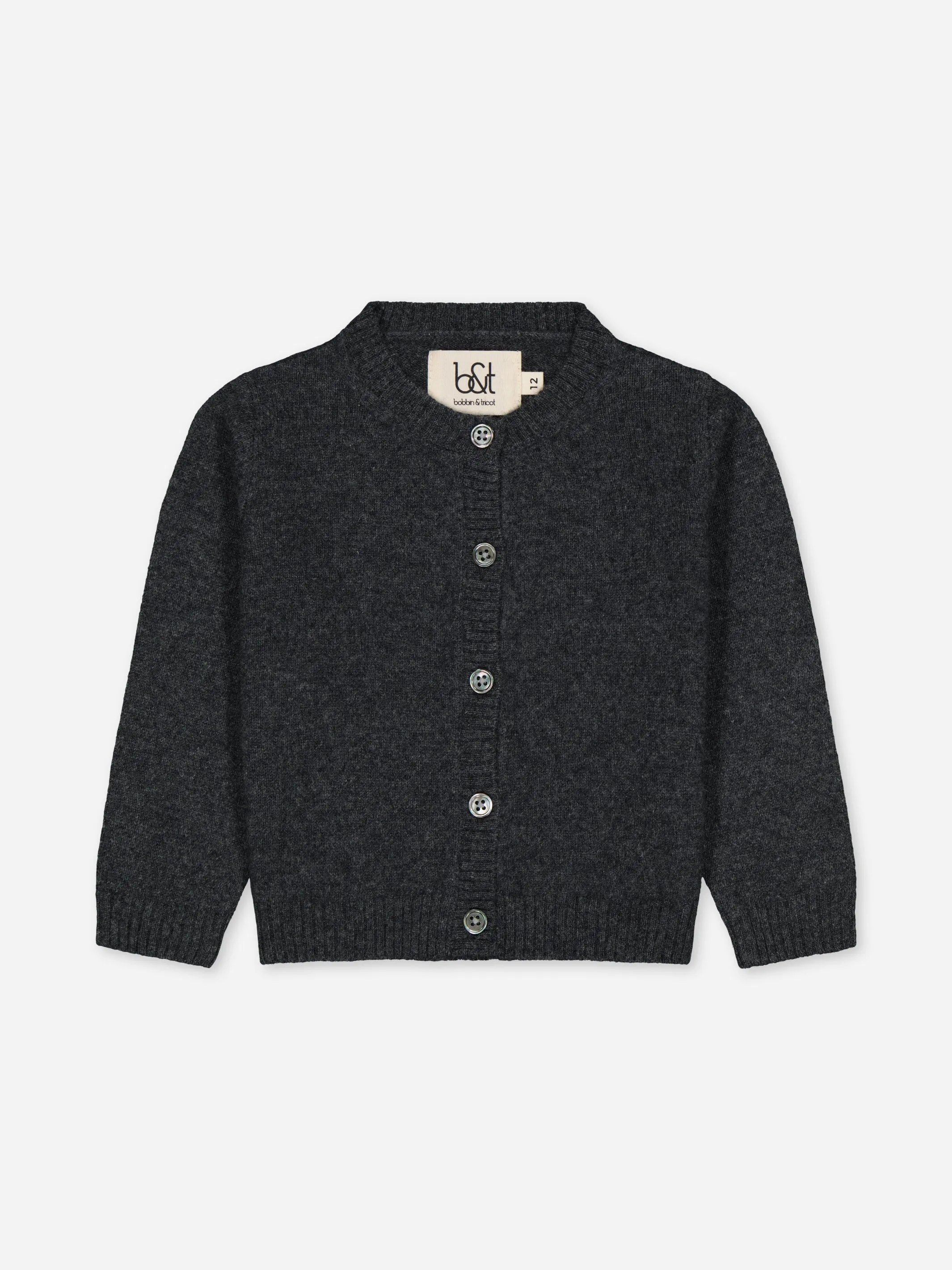 BABY CARDIGAN ANTHRACITE <br> - TO PERSONALIZE -