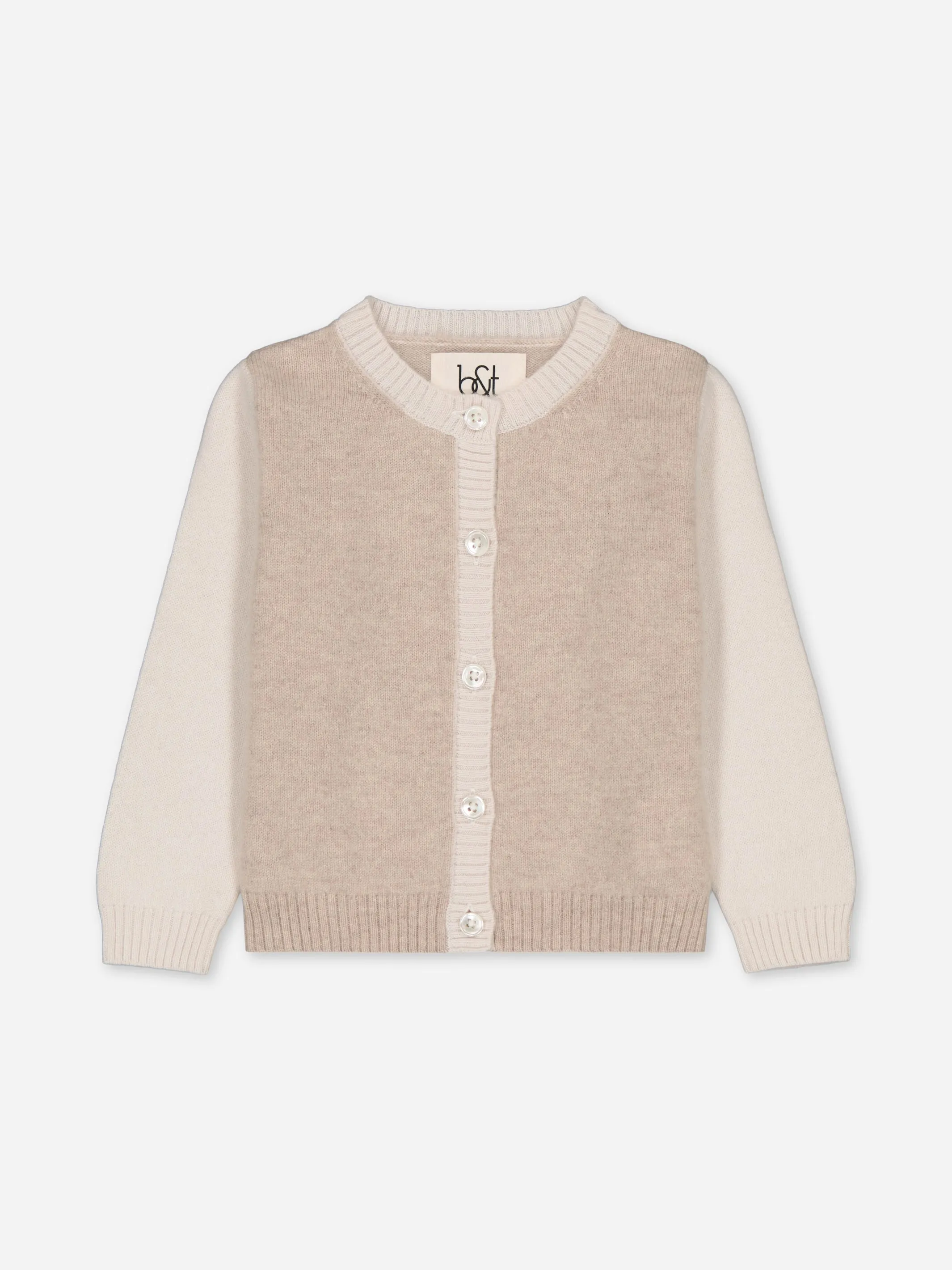 BABY CARDIGAN COLORBLOCK BEIGE