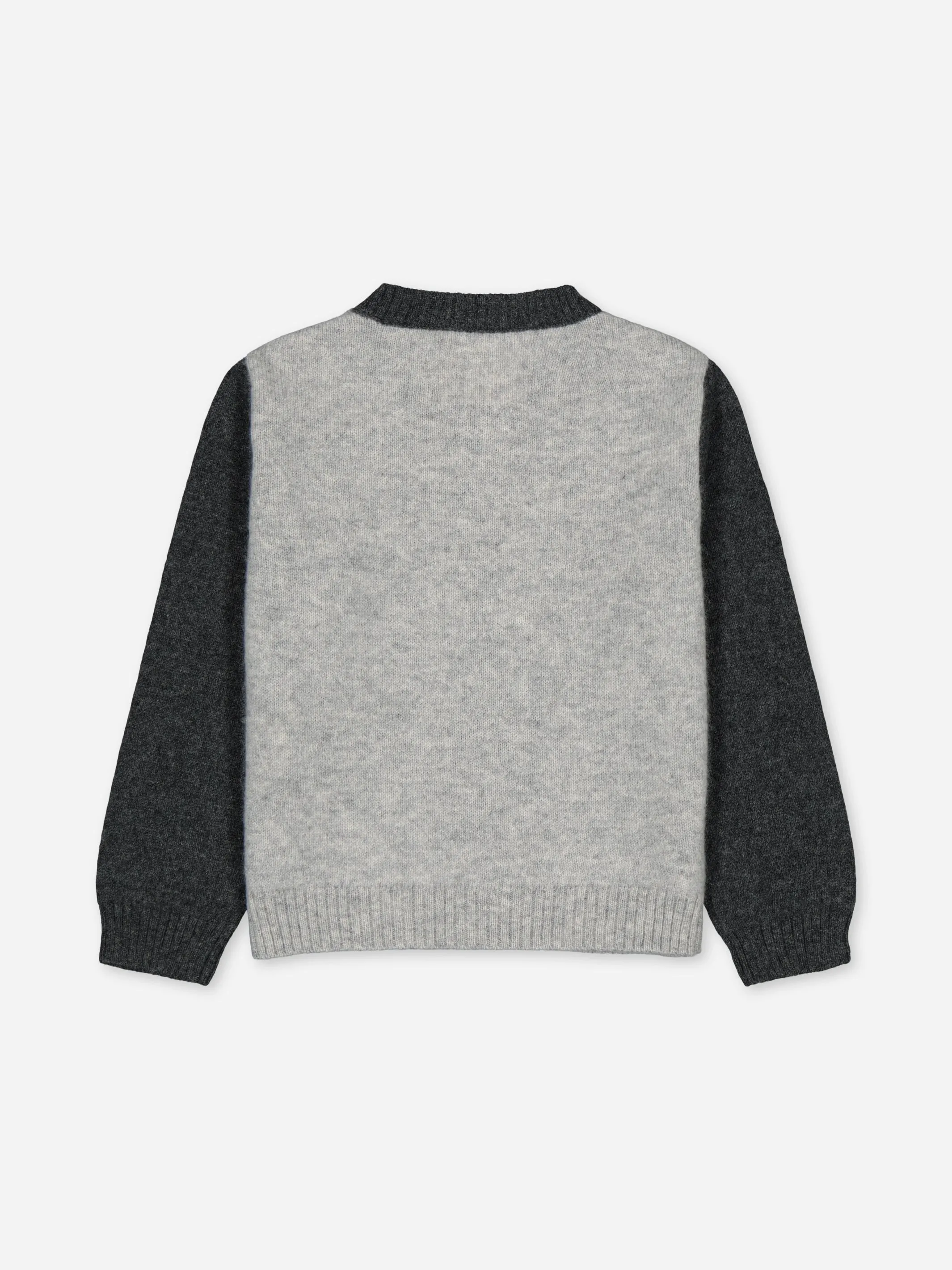 BABY CARDIGAN COLORBLOCK GREY