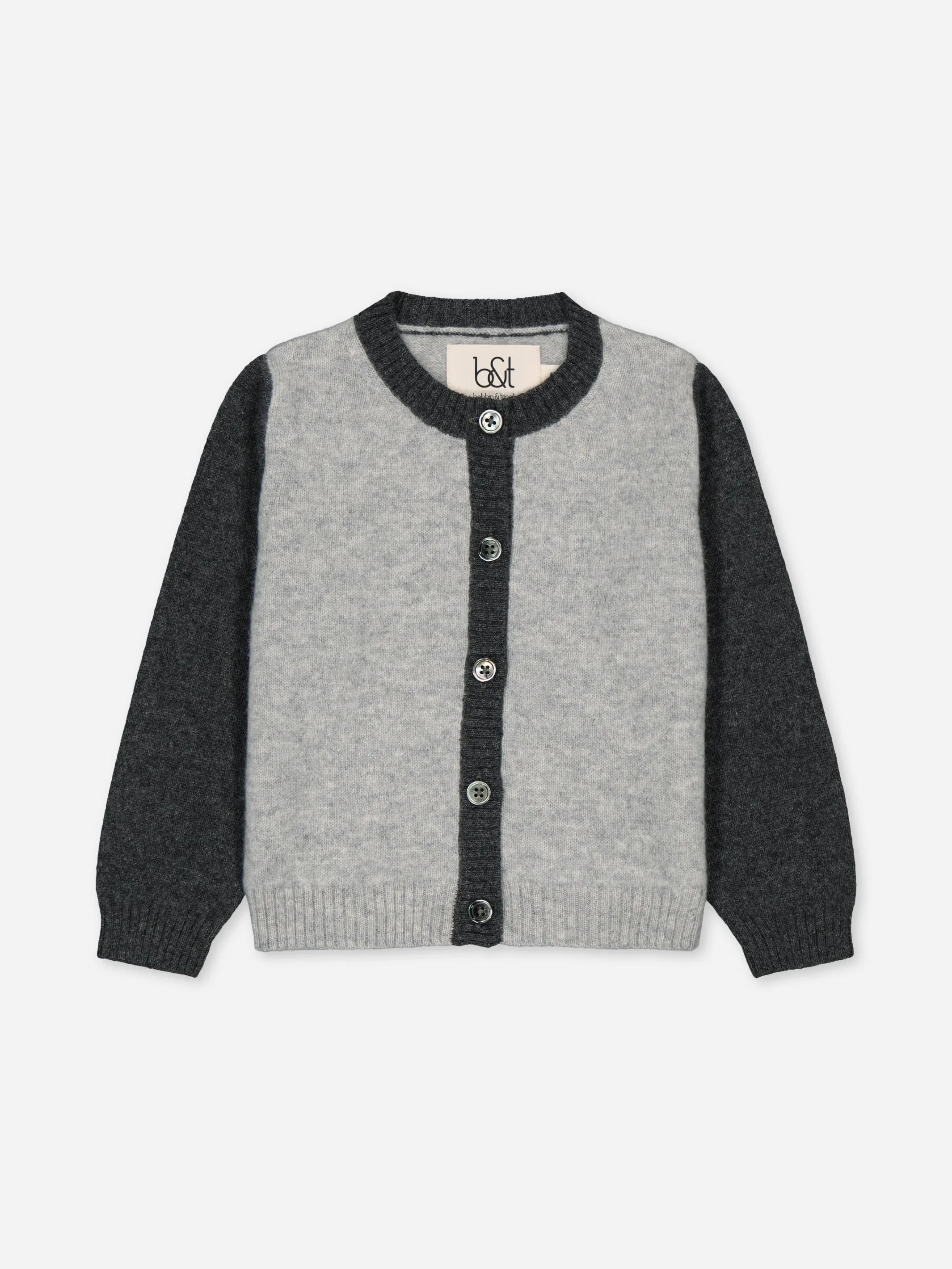BABY CARDIGAN COLORBLOCK GREY