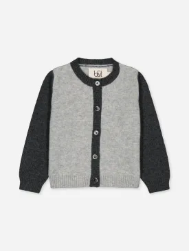 BABY CARDIGAN COLORBLOCK GREY