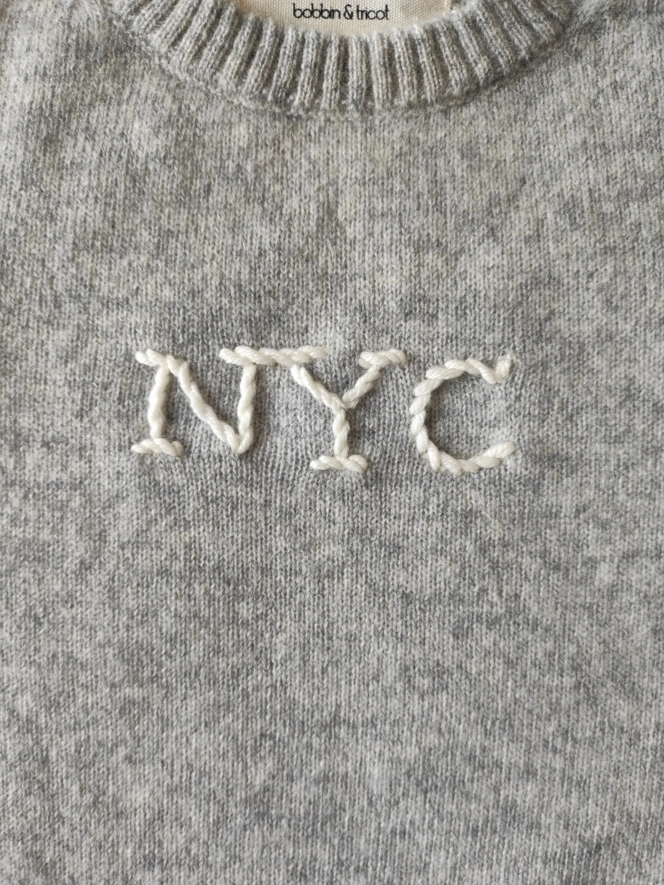 BABY SWEATER GREY <br> - TO PERSONALIZE -
