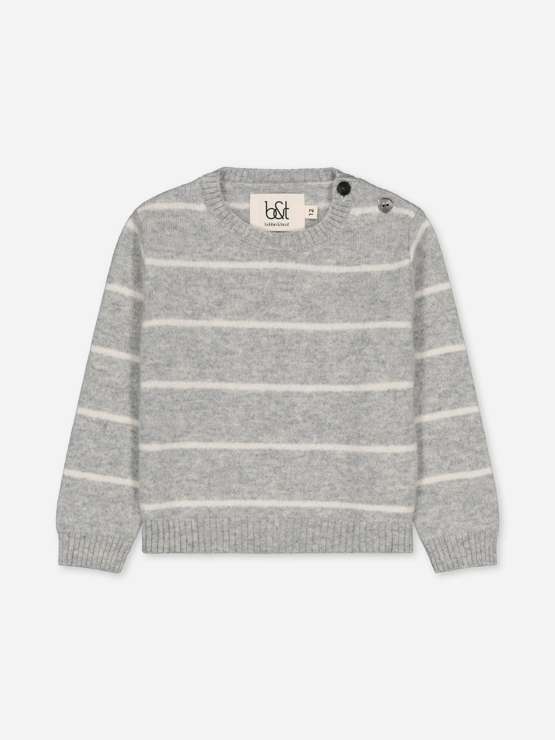 BABY SWEATER STRIPES GREY
