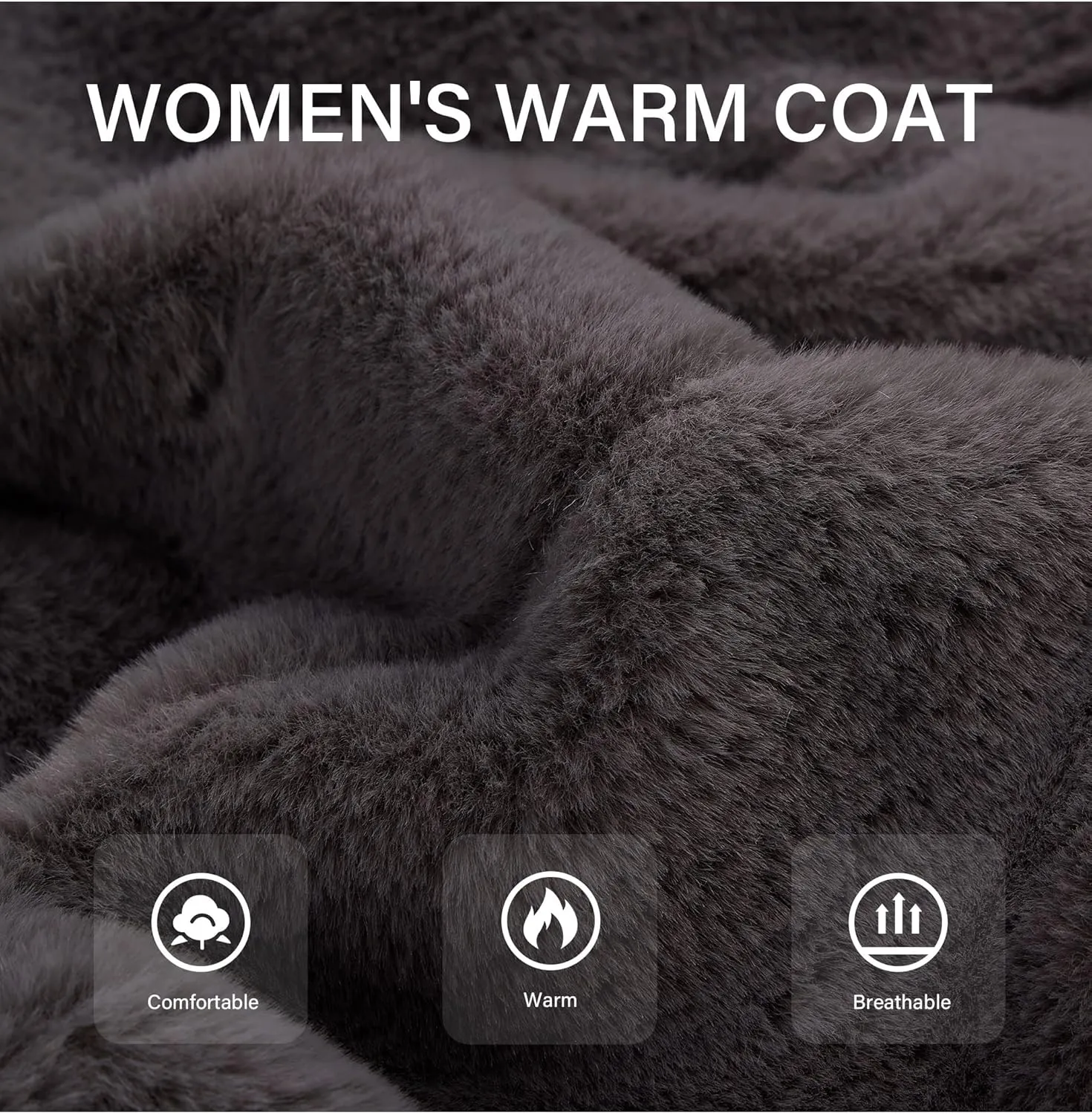 Bellivera Women's Faux Fur Coat Shearling Fluffy Fuzzy Shaggy Hood Sherpa-Lined Fleece Jacket
