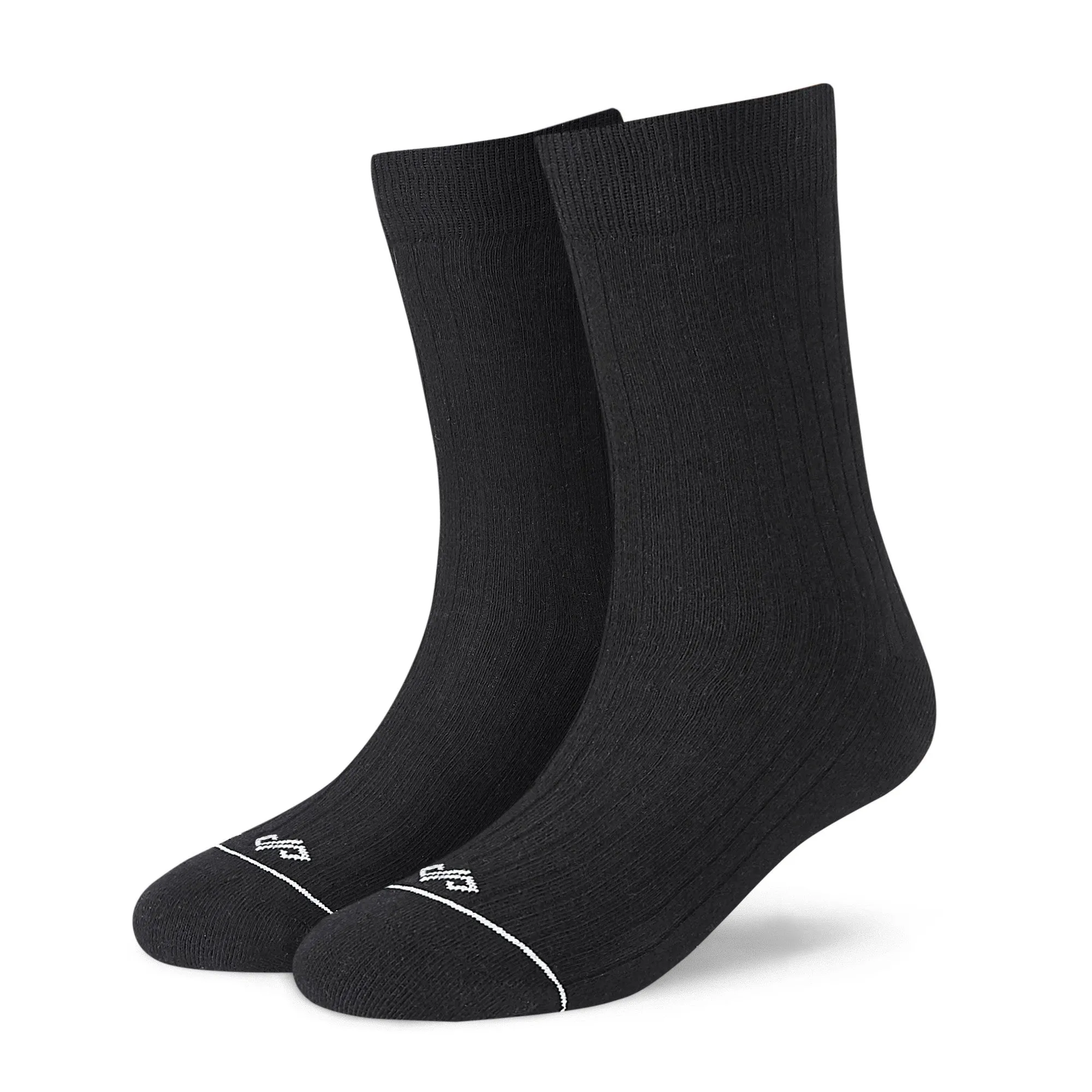 Black Unisex Crew Length Socks