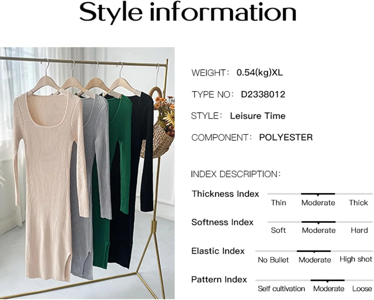 Bodycon Sweater Dress Square Neck Long Sleeve Ribbed Knit Midi Dress for Women