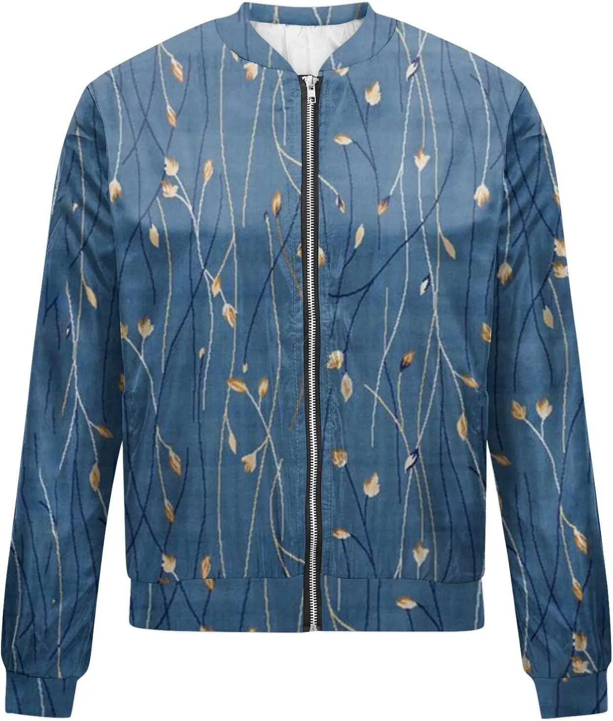 Bomber Jacket Women Lightweight Comfy Coats Casual Zip Up Windproof Windbreaker Floral Pattern Fashion Outerwears