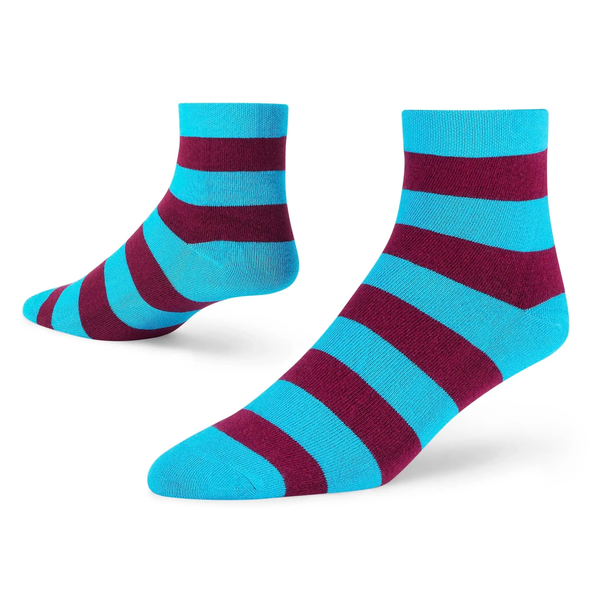 Colorful Striped Ankle Socks - 4-Pair Collection for Style
