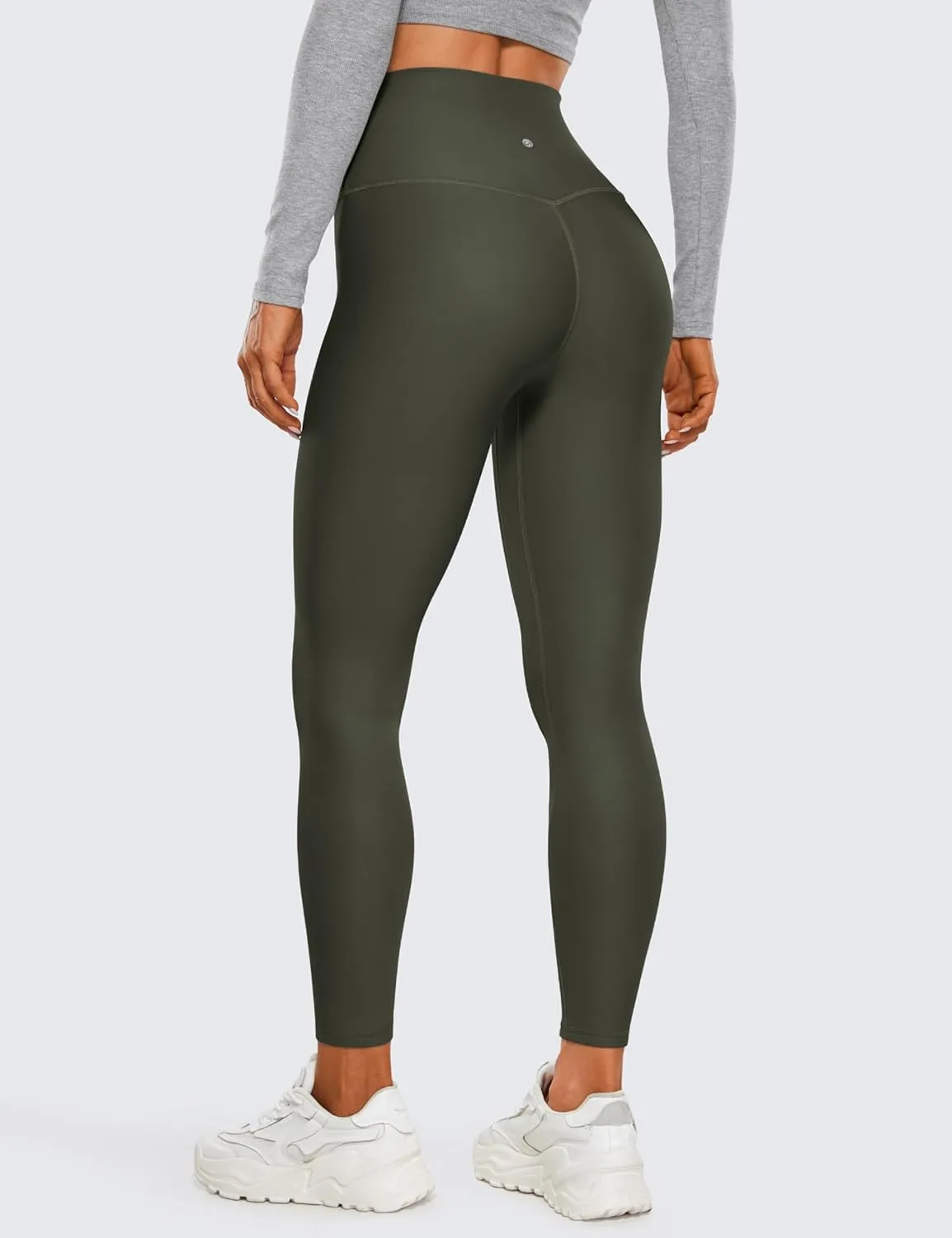 CRZ YOGA Womens High Waisted Fleece Lined Leggings 25 inches - Winter Warm Thick Thermal Soft Workout Yoga Pants
