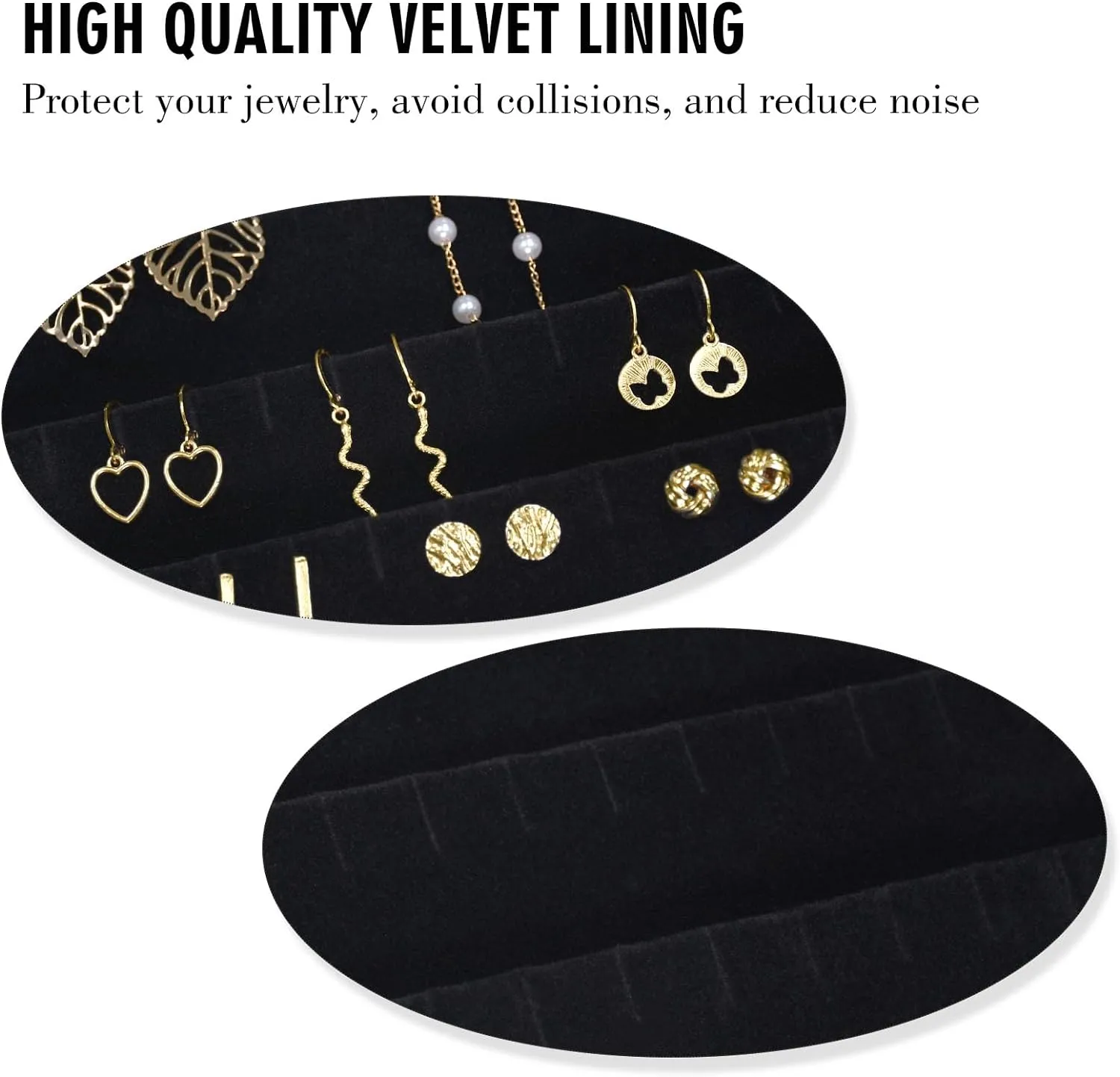 Earring Organizer Tray, Jewelry Tray with Lid, Earring Storage Box, and Jewelry Display Case, Keep Your Earrings Organized and Secure with This Stylish and Functional Earring Tray (Black)
