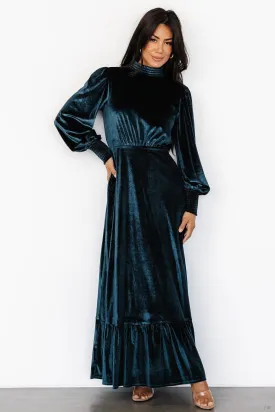 Elodie Velvet Maxi Dress | Jade