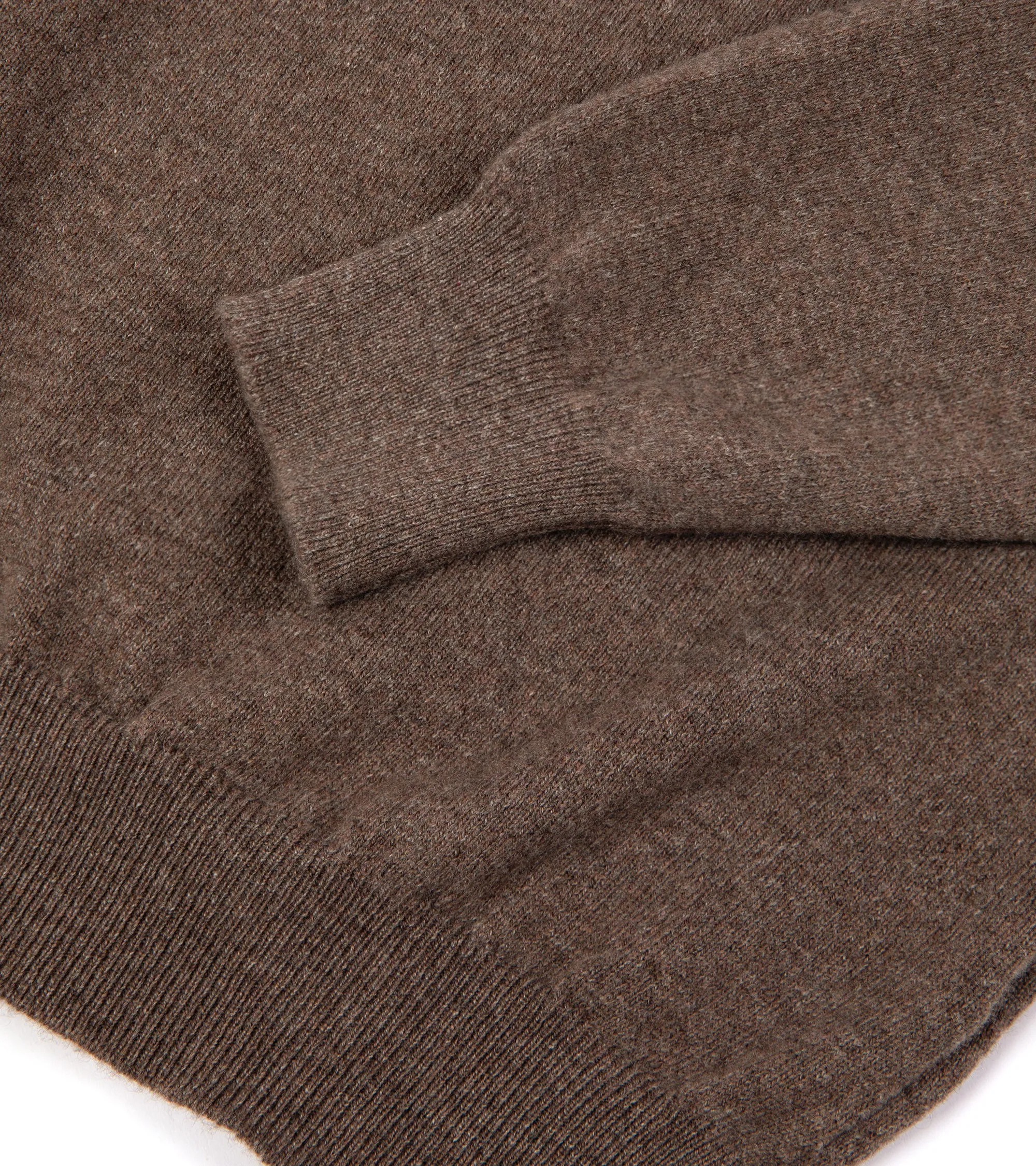 Fedeli Cashmere Button Neck Sweater: Brown