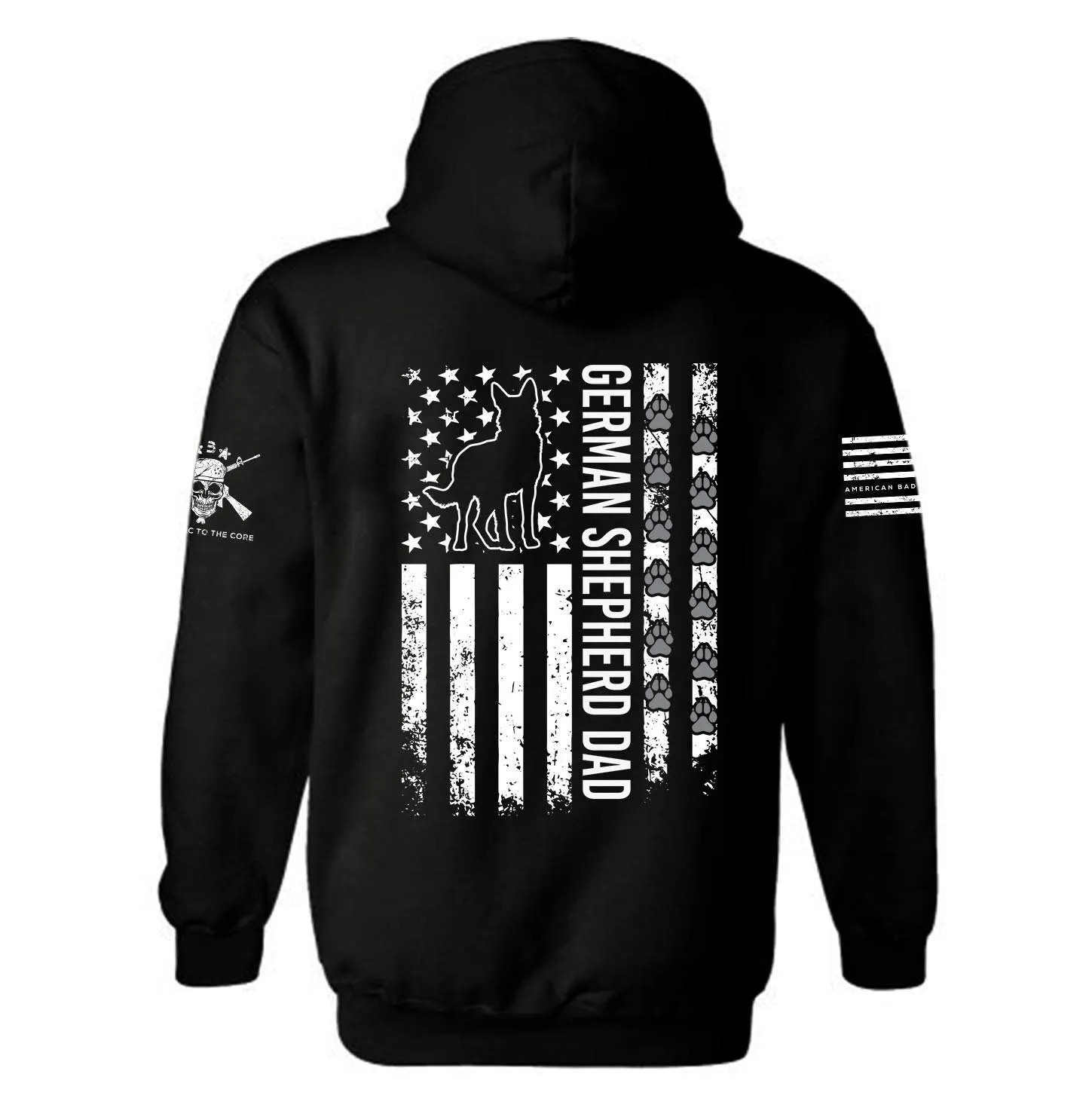 German shepherd Dad USA Flag Hoodie | American Flag Hoodie | Dog Dad | Pet Lover | Dog Mom | Distressed Flag | Unisex Hoodie