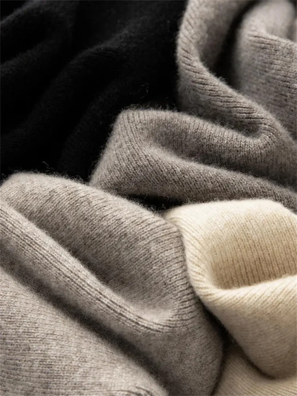 Hndudnff Women Wool Rib Knit Wide Leg Pants Winter Loose Thick Soft Merino Wool Long Trousers