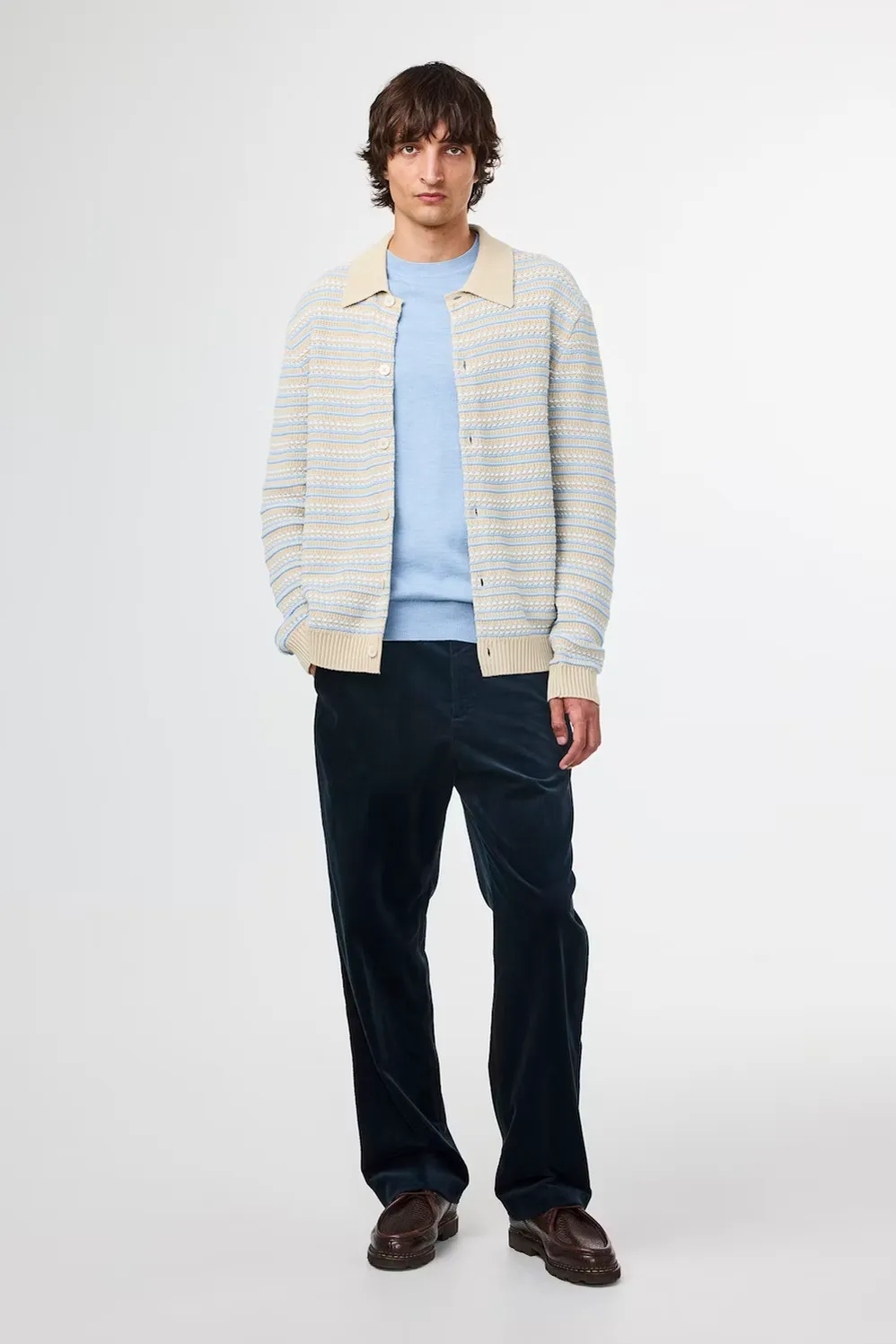 Jackie Polo Cardigan - White Pepper