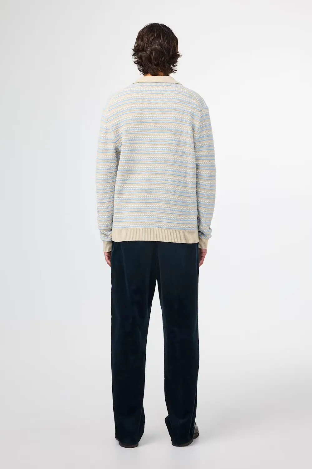 Jackie Polo Cardigan - White Pepper