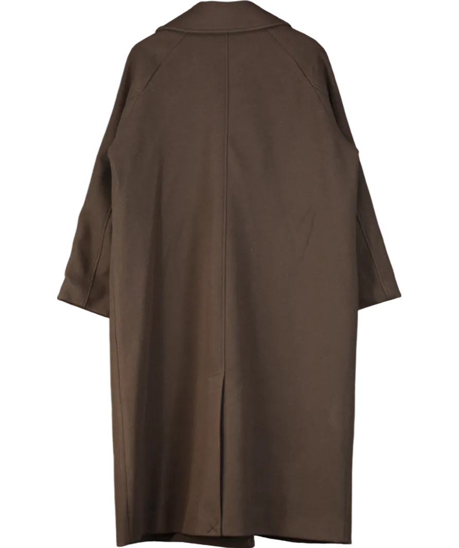 JD Williams Brown Wool Look Double Breasted Coat UK 16