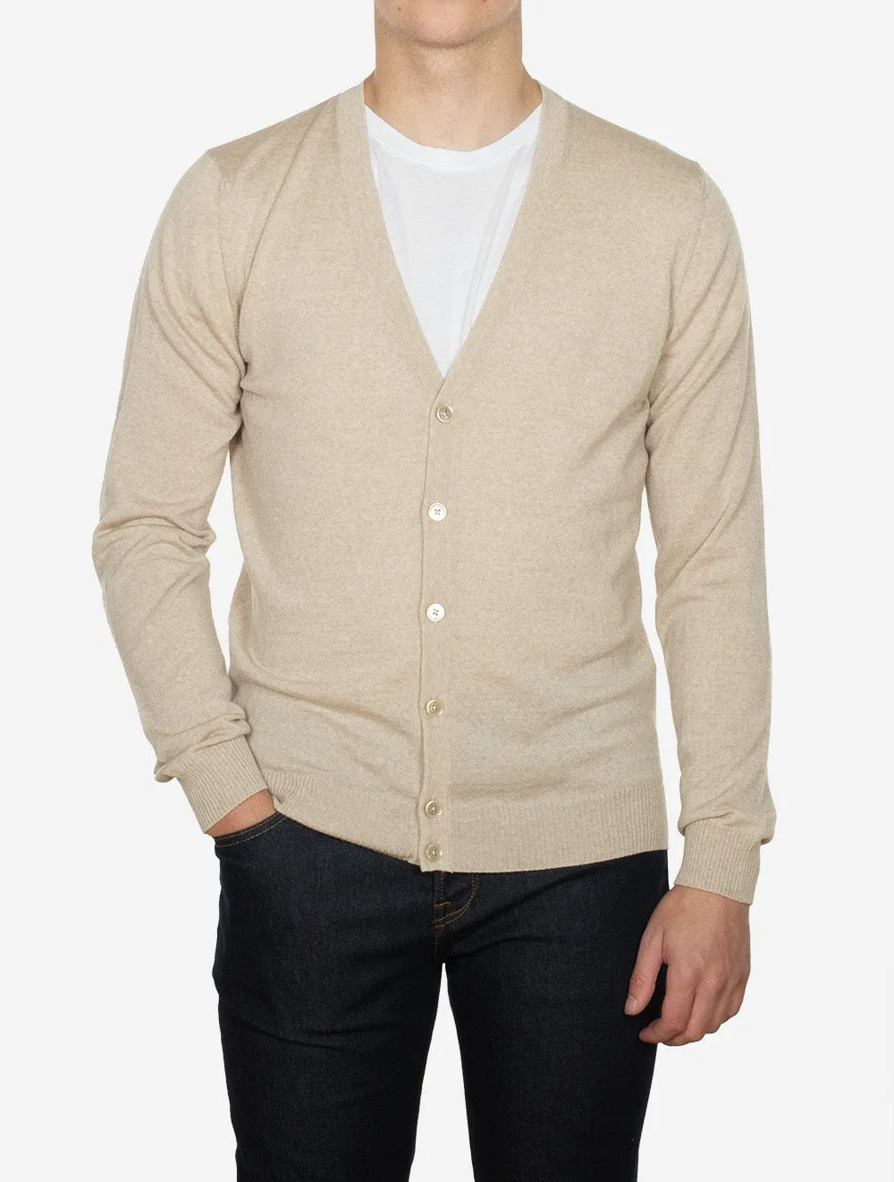 Knitted Cardigan Merino Beige