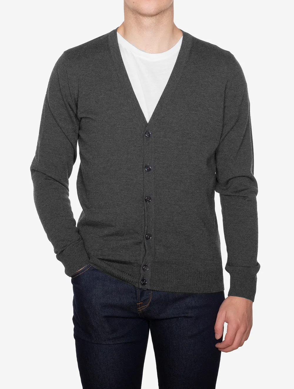 Knitted Cardigan Merino Grey