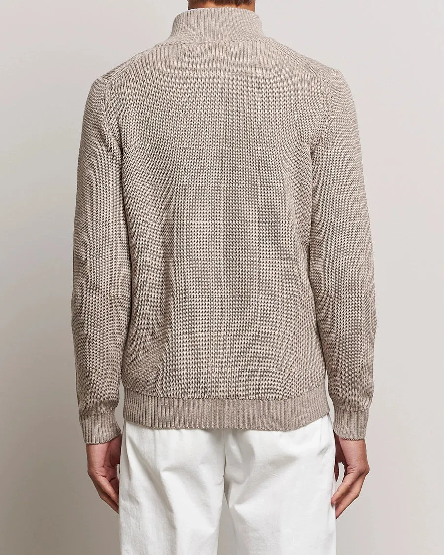 Light Beige Knitted Merino Cardigan Sweater - Stenstroms