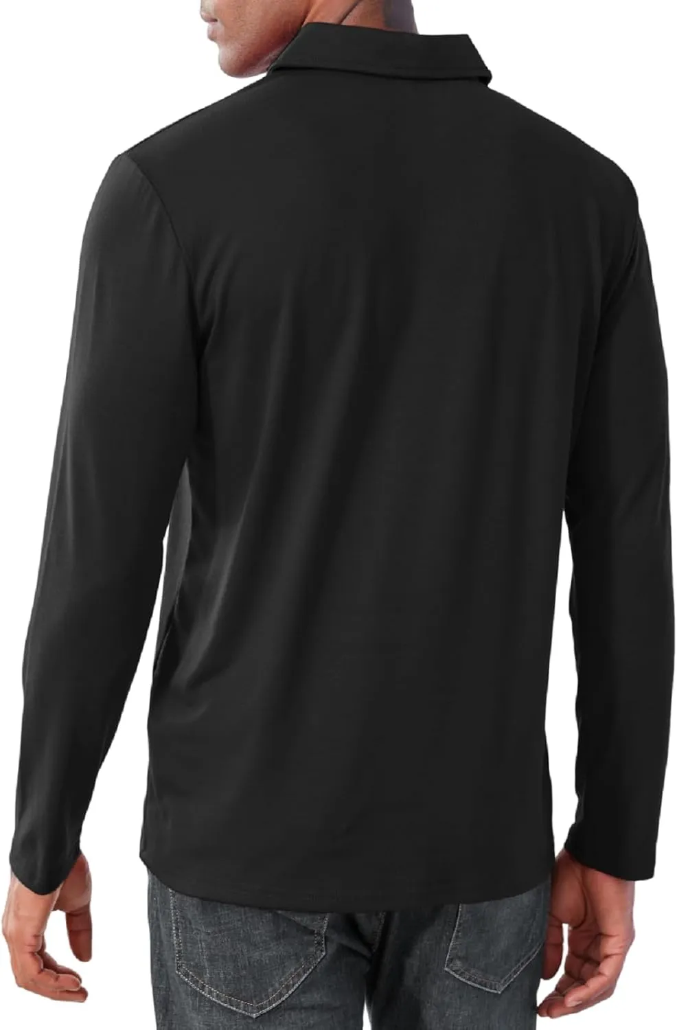 Mens Fashion Polo Shirts Casual Long Sleeve Classic Polo T-Shirts Thermal Golf Shirts Slim Fit Tops