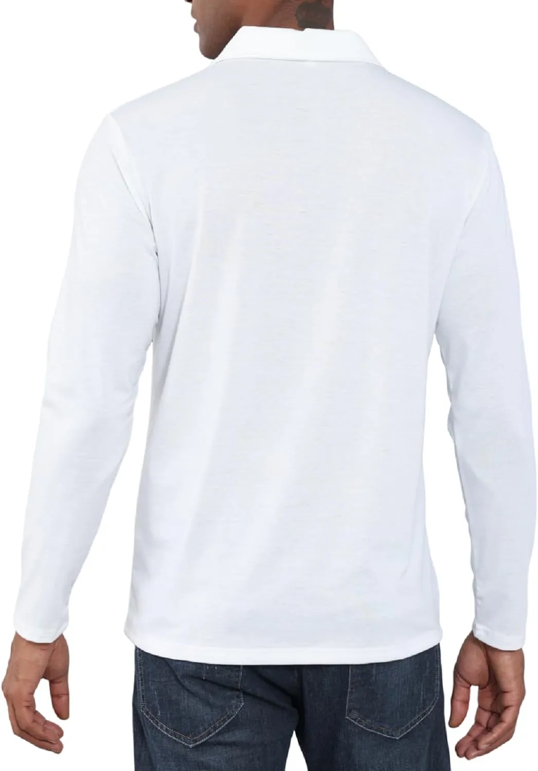 Mens Fashion Polo Shirts Casual Long Sleeve Classic Polo T-Shirts Thermal Golf Shirts Slim Fit Tops
