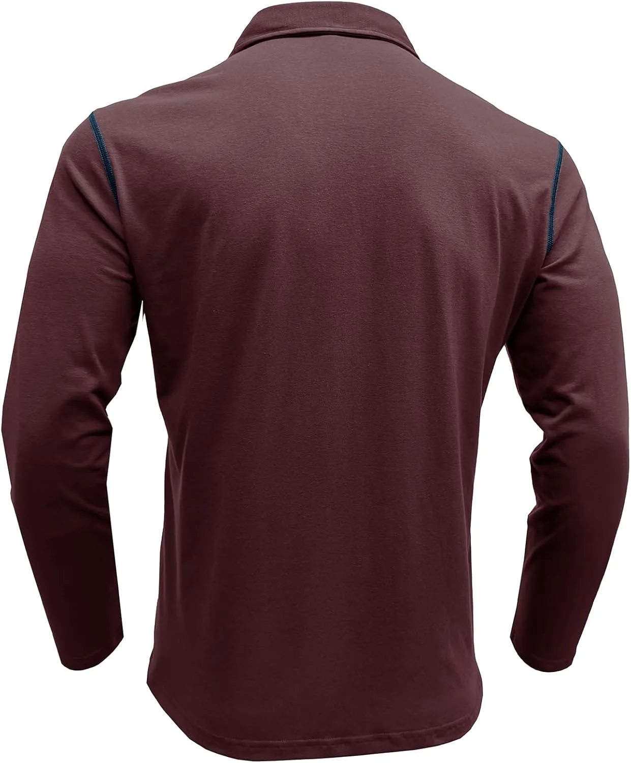 Men's Long Sleeve Polo Shirts, Casual Business Cotton Blend Thermal Button Down Golf Shirt with Pocket