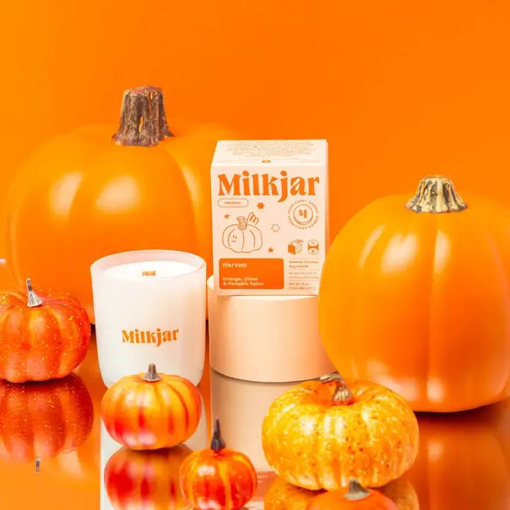 milk jar candle- harvest