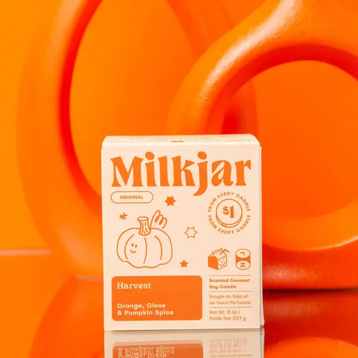milk jar candle- harvest