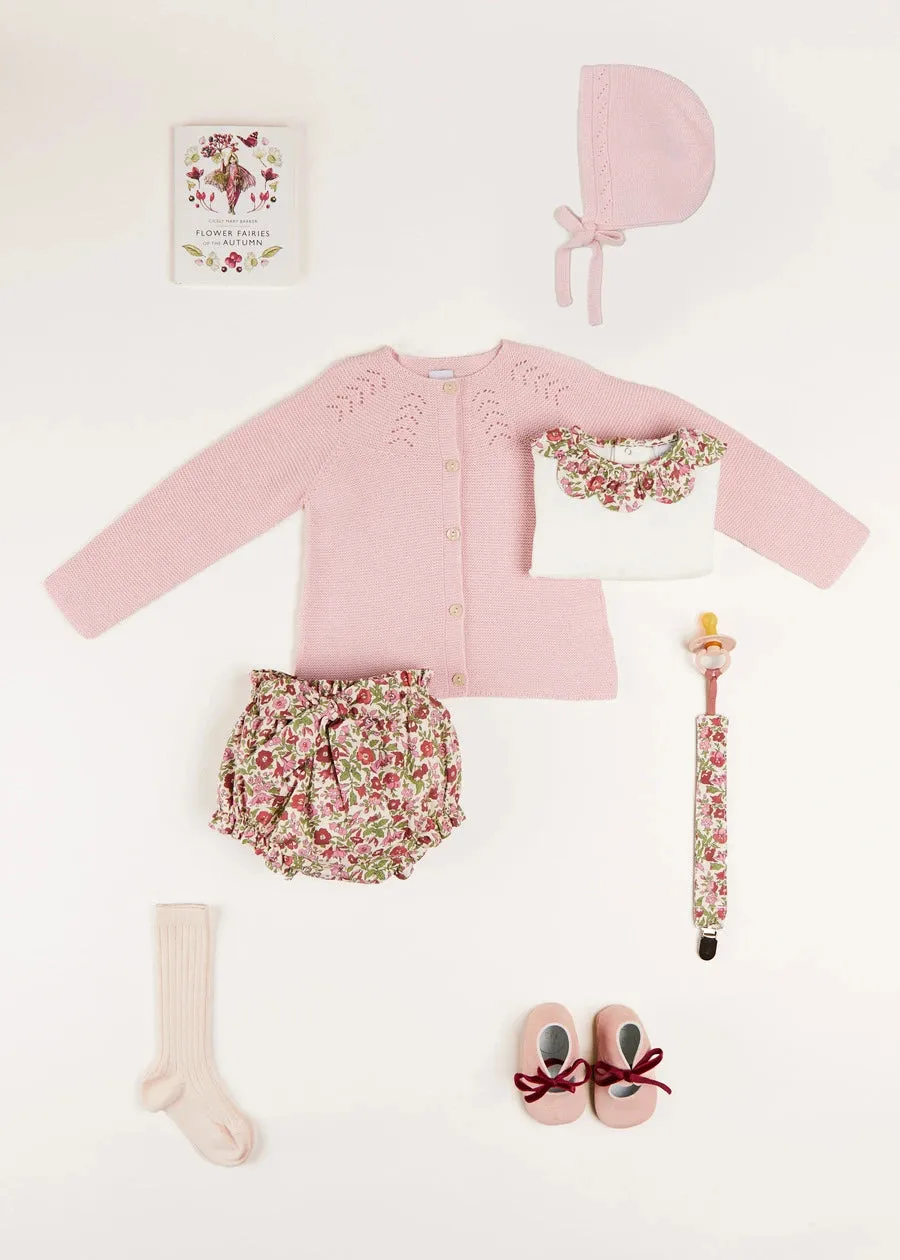 Openwork Cardigan In Pink (6mths-10yrs)