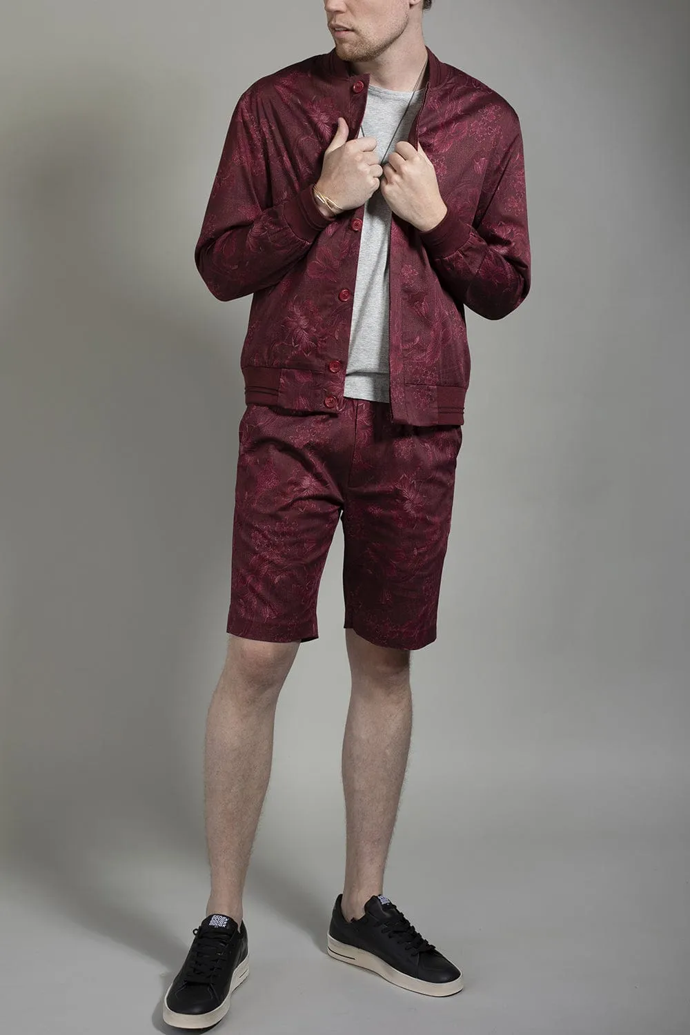 Pierre Button Blazer - Burgundy