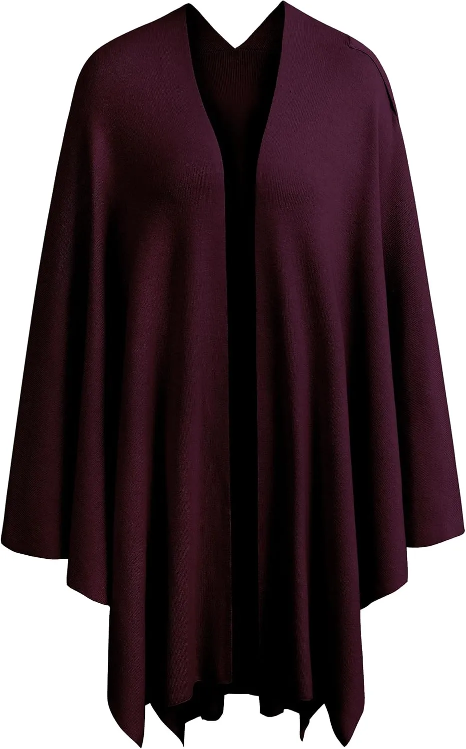 PULI Womens Large Cross Front Poncho Sweater Wrap Topper Knitted Elegant Shawls Cape for Fall Winter