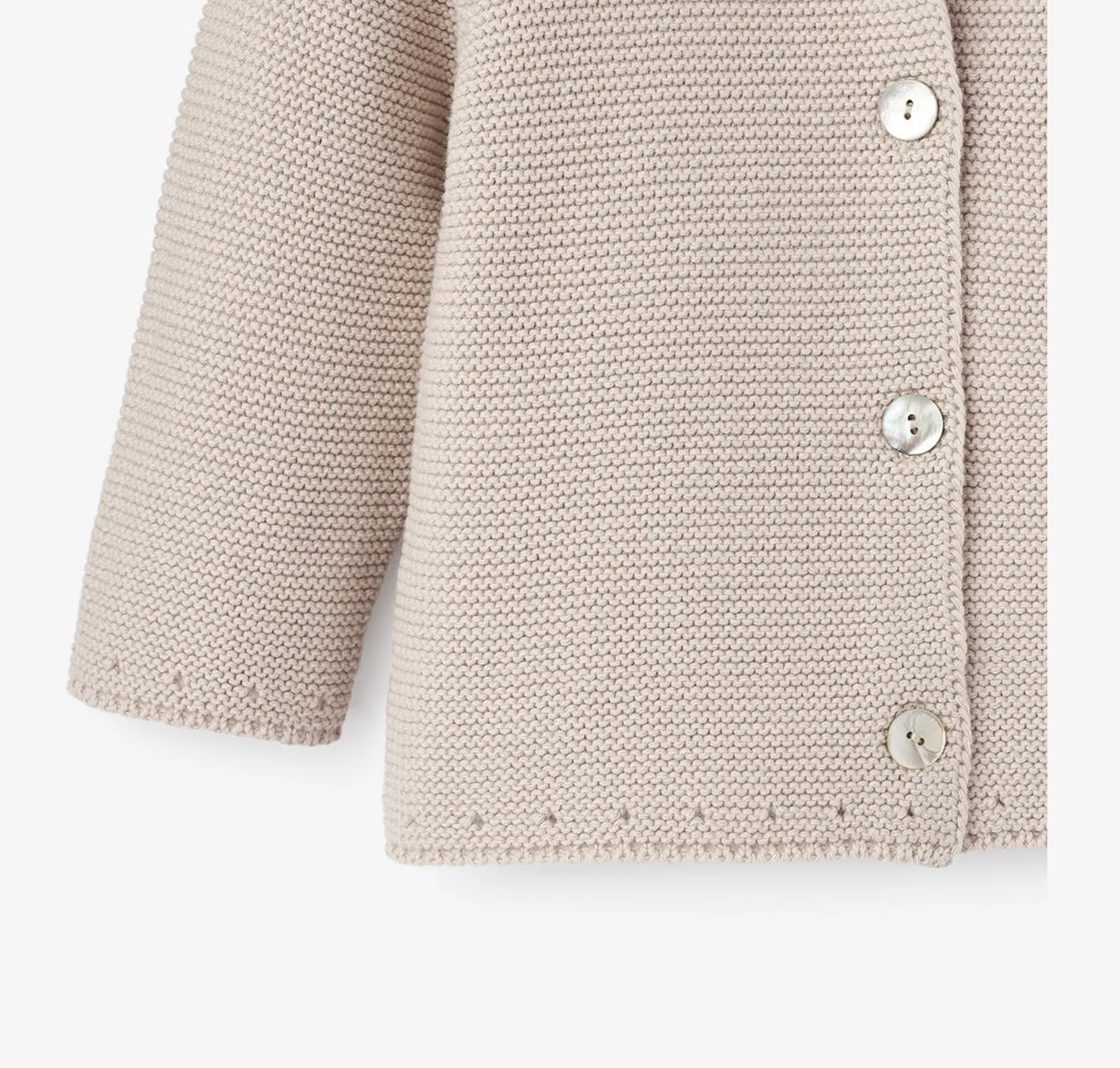 Taupe Flutter Sleeve Baby Cardigan