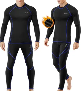 Thermal Underwear for Men Long Johns Set with Fleece Lined Base Layer Top Bottom