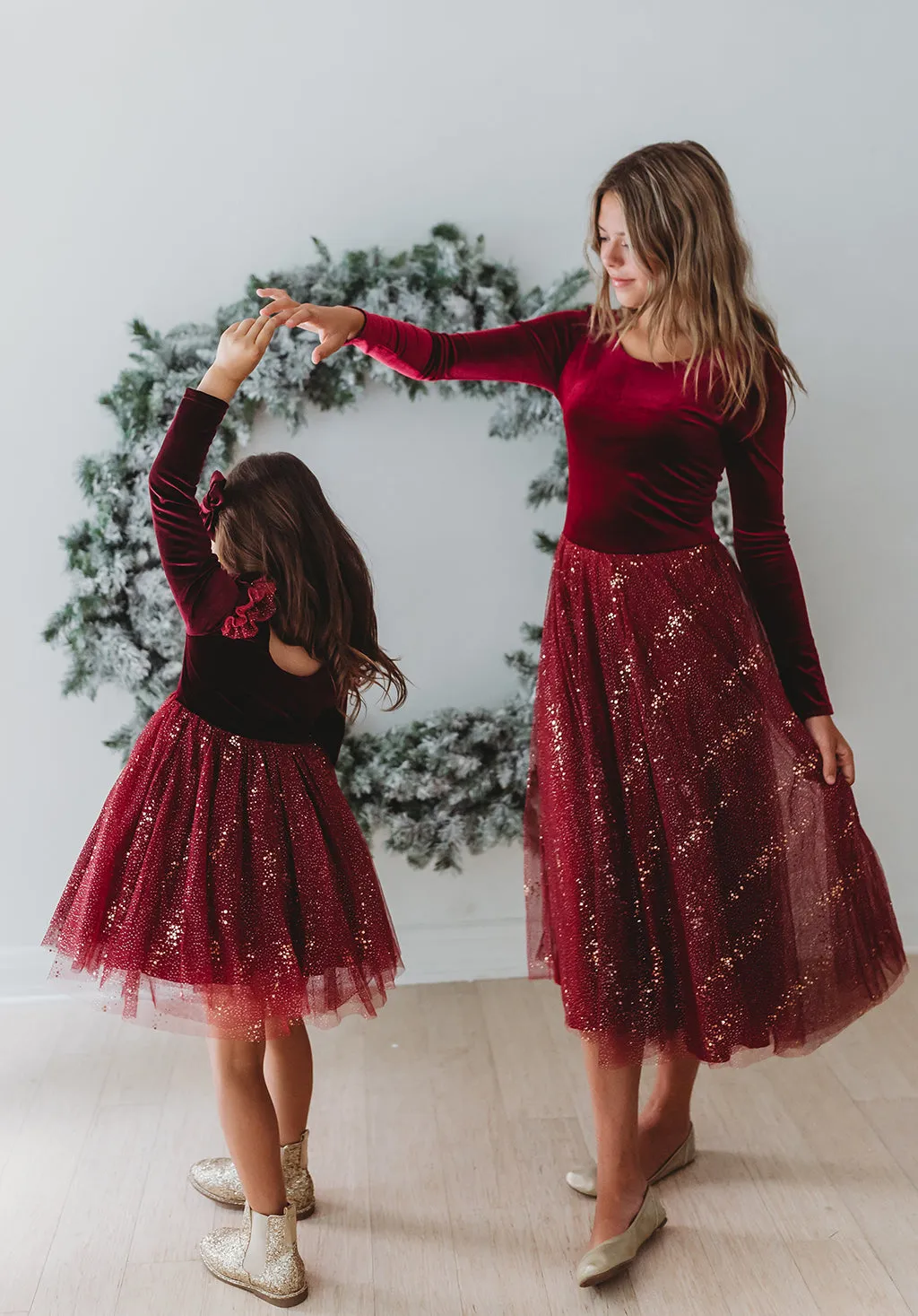 Velour Ballerina Dress - Red Velvet (FINAL SALE)