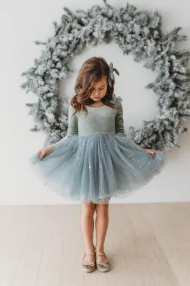 Velour Ballerina Dress - Sage (FINAL SALE)