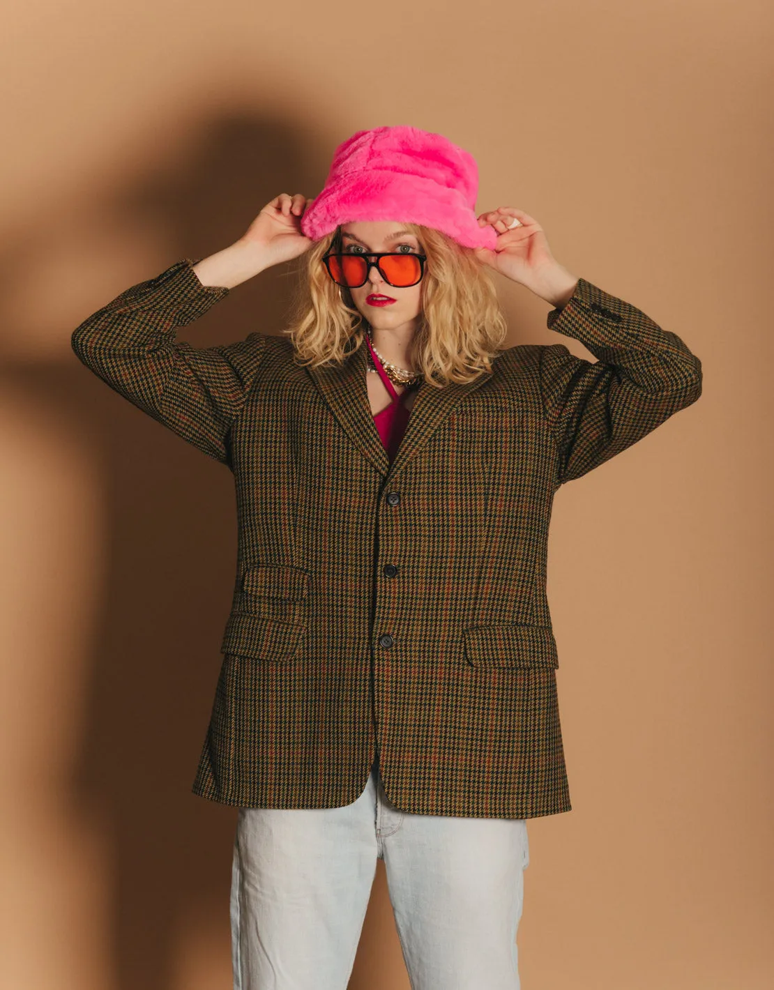 Vintage burberry checkered dad blazer