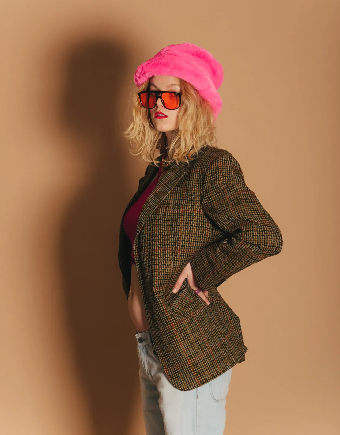 Vintage burberry checkered dad blazer