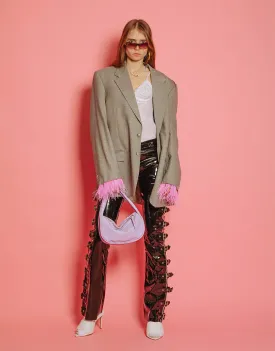Vintage customized blazer with feathers X