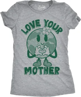 Womens Funny T Shirts Love Your Mother Earth Day Graphic Tee for Ladies