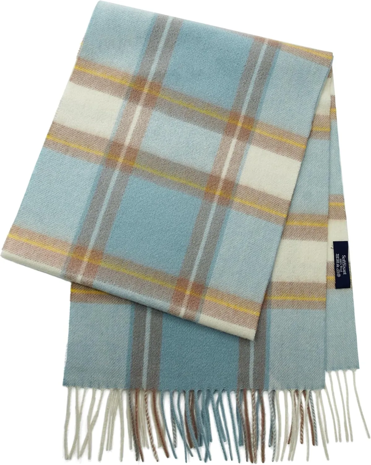 Wool Plaid Scarf for Men and Women, Elegant Lightweight Wrap Shawl, Unisex Warm Winter Womens Mens Scarves Wool