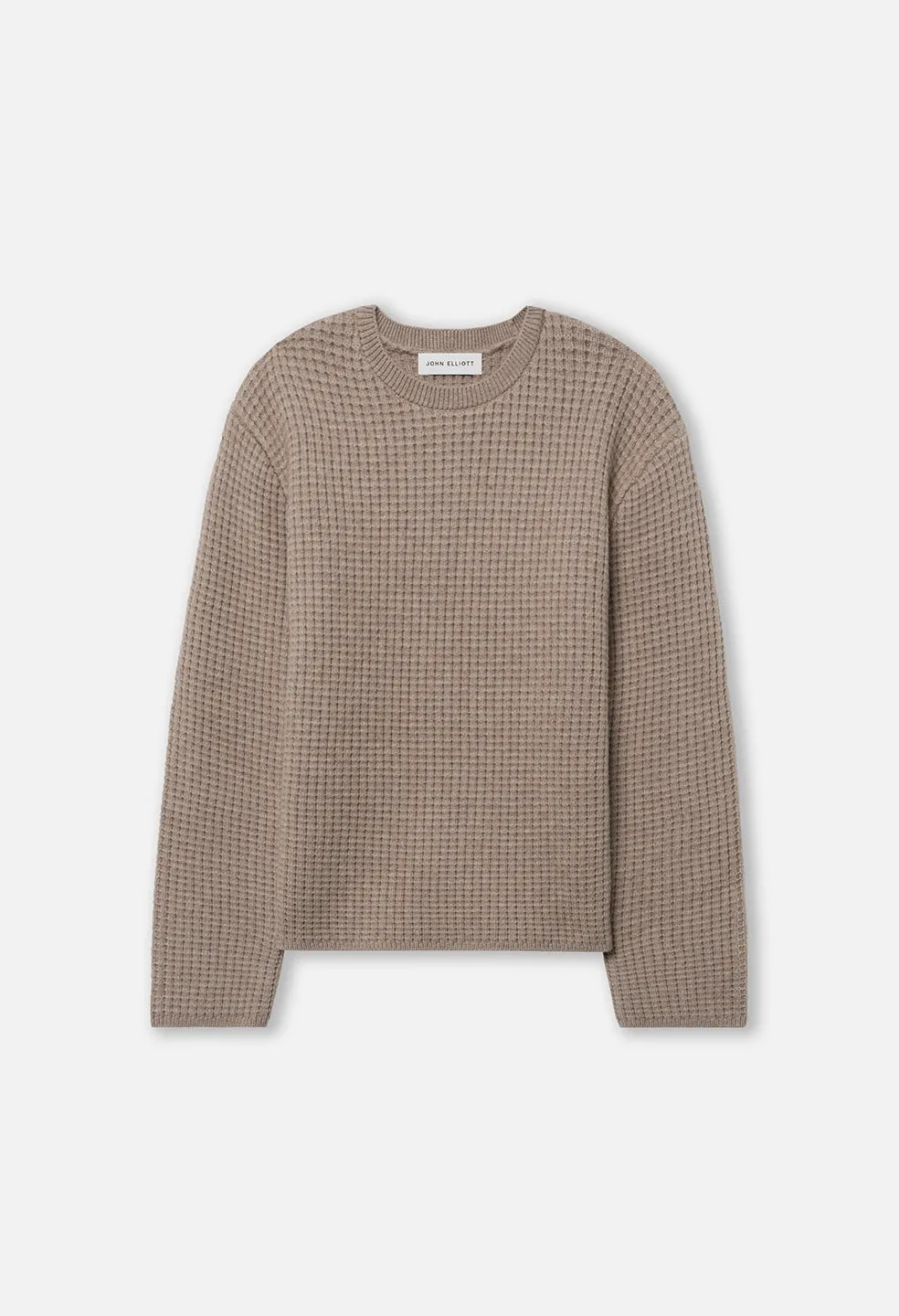 Wool Waffle Knit Crew / Wheat